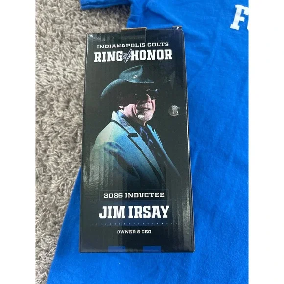 Indianapolis Colts Jim Irsay Ring of Honor Bobblehead & Shirt XL - Picture 3 of 9